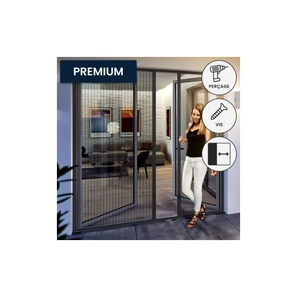 Moustiquaire plissée double porte premium