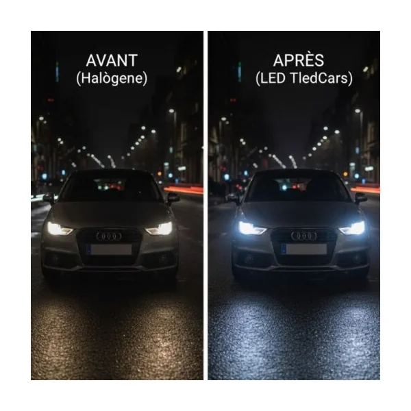 Pack 2 : Pack Ampoules LED Voiture - Feux de Croisement + Feux de Route + Position (offerte) - Ampoules LED Puissantes - Toutes marques et modèles