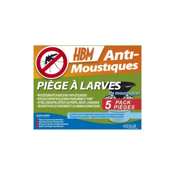 Pack 5 pièges larve de moustique Aqualab