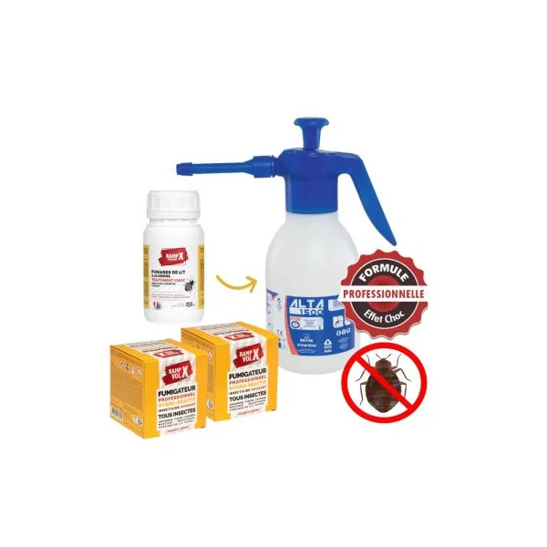 Pack complet traitement punaise de lit action et prévention 2 chambres