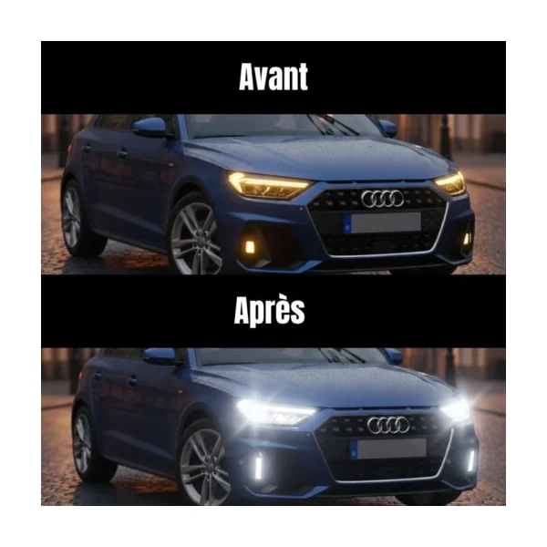 Pack Performance Avant LED TLEDcars pour Audi A1 (Modèles 2018-2023) - Phares Avants Complet