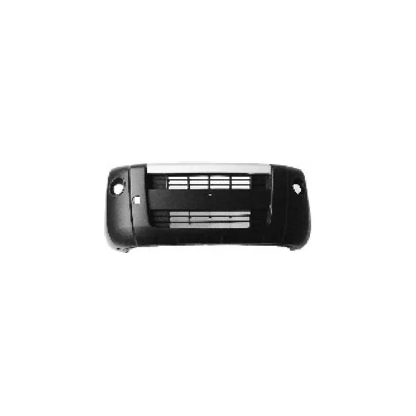 Pare chocs avant pour FIAT QUBO, 2008-2016, trous antibrouillard, noir, partie supérieure argentée