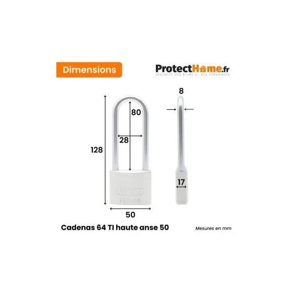 Petit cadenas Abus 64 Titalium haute anse