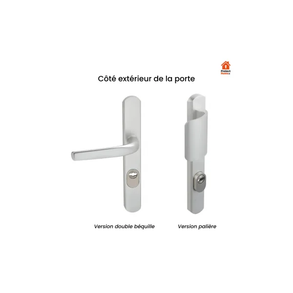 Poignée de porte blindée étroite Secumax Palière