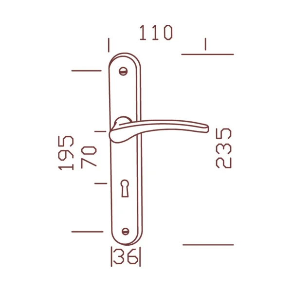 Poignées CLUSES Aluminium Anodisé Argent Serrure 195