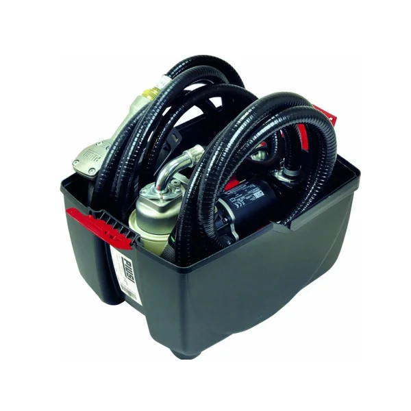 Pompe à gasoil 12V – Débit 50L/min – Kit complet en box PVC avec tuyaux et accessoires