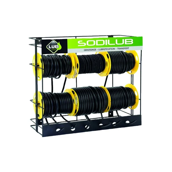 PRESENTOIR DE 6 BOBINES DE DURITES POUR GAS-OIL MARQUE LUB TOILES INTERIEUR ET EXTERIEUR