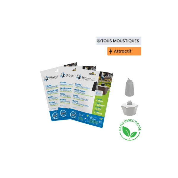 Recharges Biogents piège anti moustique sweetscent : 6 mois Pack saison
