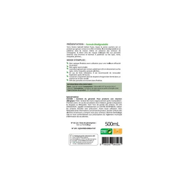 Repulsif puce et tique biodégradable
