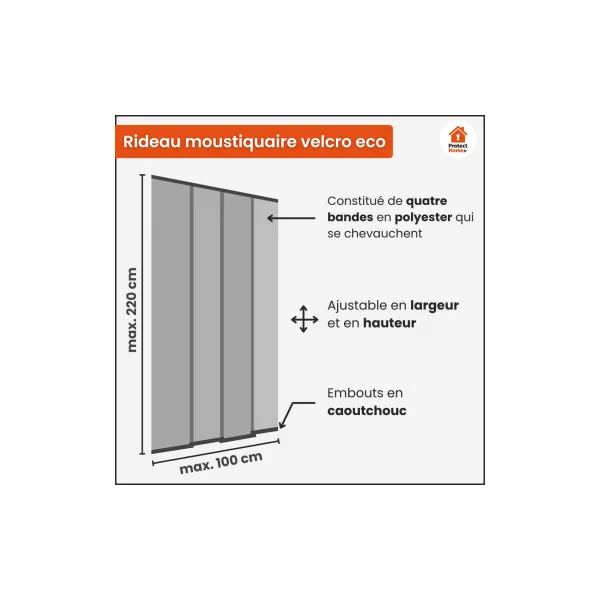 Rideau moustiquaire velcro eco
