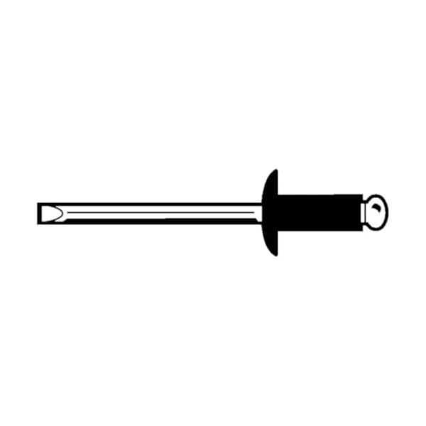 Rivet aluminium à tête plate - Rivet pop - 6 x 18 mm - Zone de serrage 11 - 13 mm - 3900 N - les 10