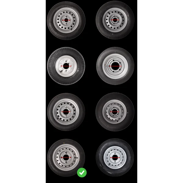 Roue complète de remorque - 155/80R13 - entraxe : 4x130 - capacité de charge : 500 kg - diamètre du moyeu : 85 mm