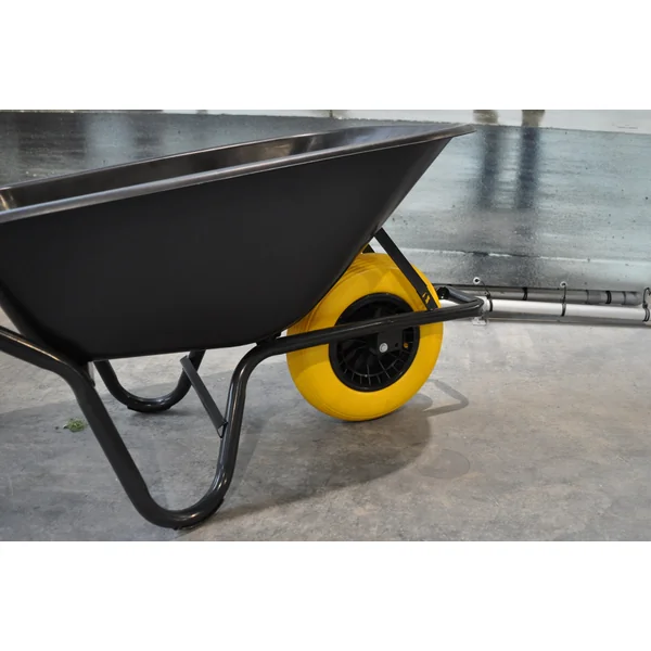 Roue de brouette - 4.00-8 - bandage plein/anti-fuite et jante en plastique noir - charge maximale de 150 kg - diamètre du trou d'axe/moyeu de 20 mm