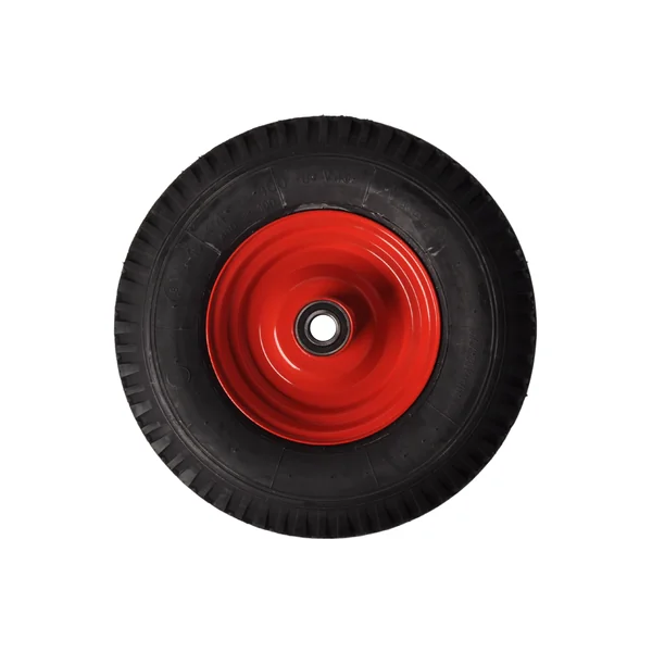 Roue de brouette professionnelle - 4.00-8 - bandage pneumatique et jante en acier - capacité de charge 575 kg - trou d'axe/diamètre de moyeu 25 mm - roulements à billes inclus