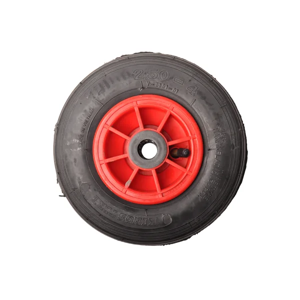 Roue de camion - 2.50-4 - bandage pneumatique et jante en plastique - charge maximale 75 kg - trou d'axe/diamètre de moyeu 20 mm - roulements à rouleaux inclus