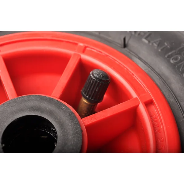 Roue de camion - 2.50-4 - bandage pneumatique et jante en plastique - charge maximale 75 kg - trou d'axe/diamètre de moyeu 20 mm - roulements à rouleaux inclus