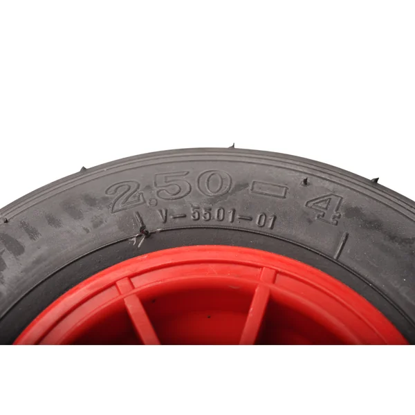 Roue de camion - 2.50-4 - bandage pneumatique et jante en plastique - charge maximale 75 kg - trou d'axe/diamètre de moyeu 20 mm - roulements à rouleaux inclus