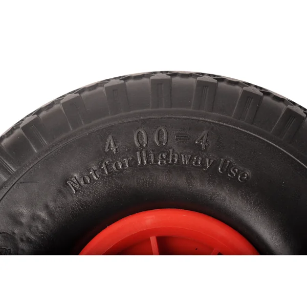 Roue de diable - 4.00-4 - pneu plein et jante plastique - charge max. 125 kg - diamètre trou/jante 25 mm - roulements à billes inclus