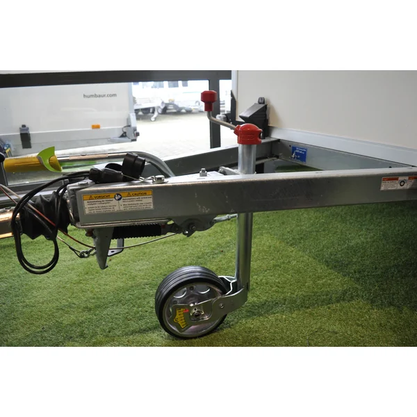 Roue jockey AL-KO - 48 mm - capacité de charge : 300 kg - jante en acier et roue en caoutchouc solide - y compris manivelle avec palier de pression et manomètre à bille