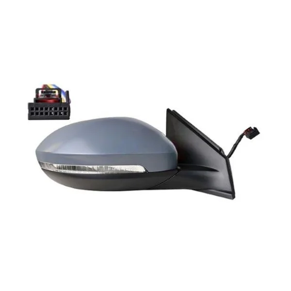 Rétroviseur droit électrique pour VOLKSWAGEN TAIGO depuis 09/2021, dégivrant, rabattable électriquement, avec feu LED, éclairage de courtoisie, mémoire, 13 pin, coque à peindre, Neuf