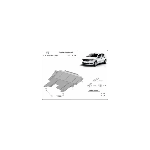 Sandero II (2012-present) - Engine metal shield