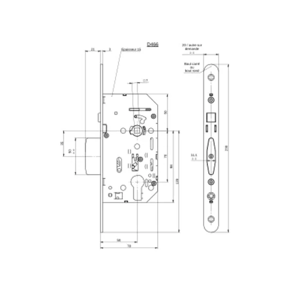 Serrure automatique d'urgence Vachette D466 urgence