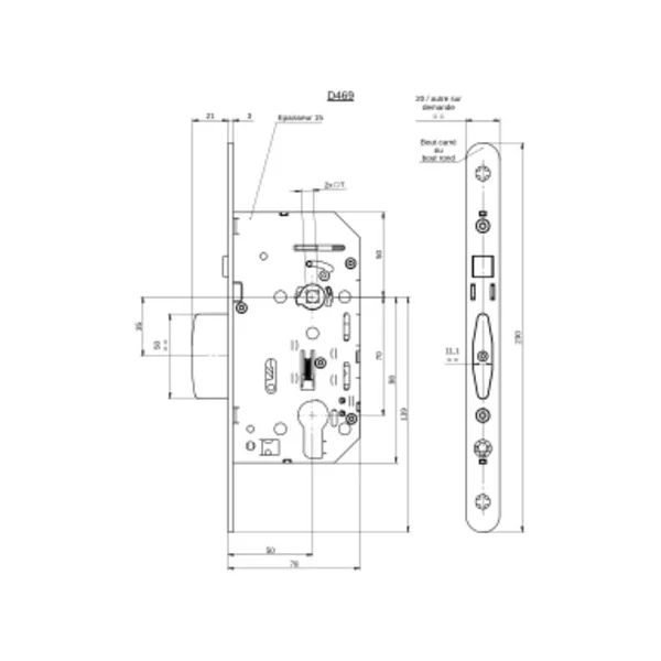 Serrure automatique d'urgence Vachette D466 urgence