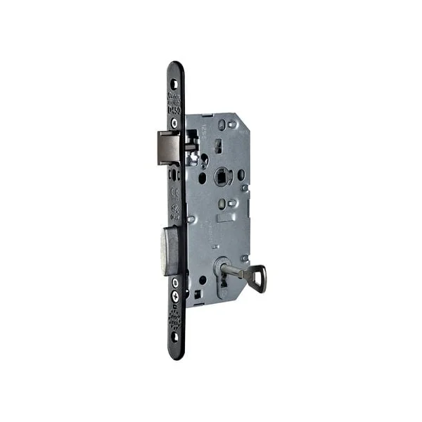 Serrure série D 450 CFPF têtière acier noir Bec-de-cane D 452 CFPF VR