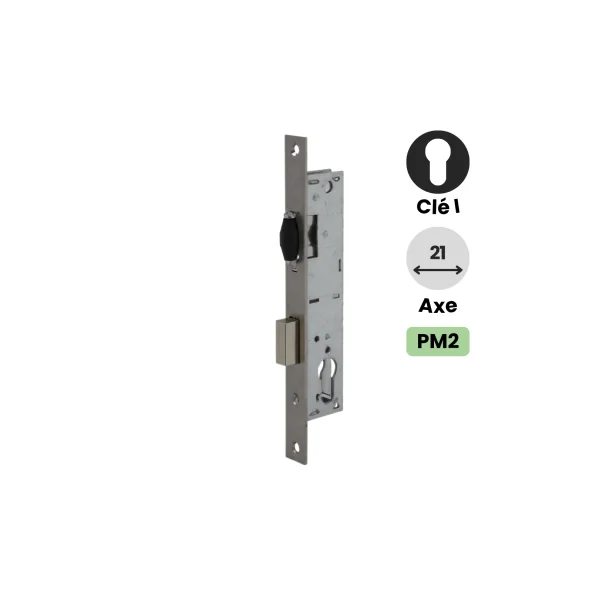 Serrure à rouleau encastrable Abus pour cylindre SE PM2 - Axe 21