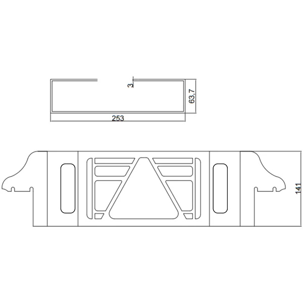 Set de 2 grilles de protection Multiled 4 - 253x141x63,7 mm - avec triangle libre - en acier inoxydable - montage sans perçage
