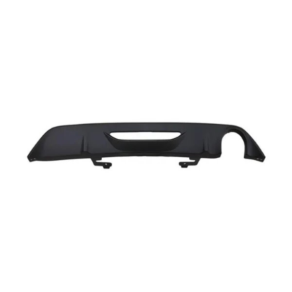 Spoiler pare chocs arrière pour PEUGEOT 208 2019-2023, Noire gaufrée, avec sortie échappement single droite, Neuf.