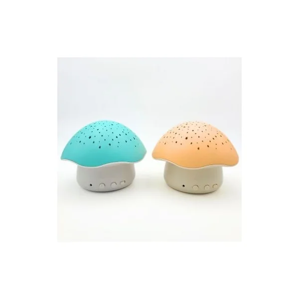 Veilleuse champignon musicale avec projecteur d'étoiles