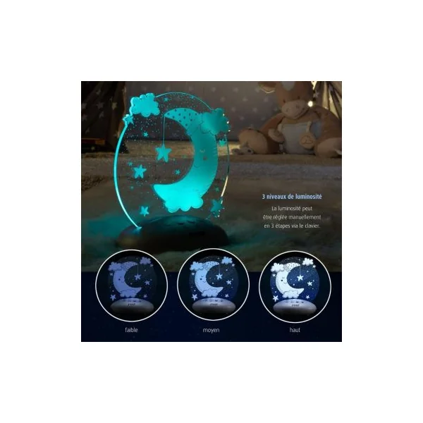 Veilleuse lune 7 couleurs