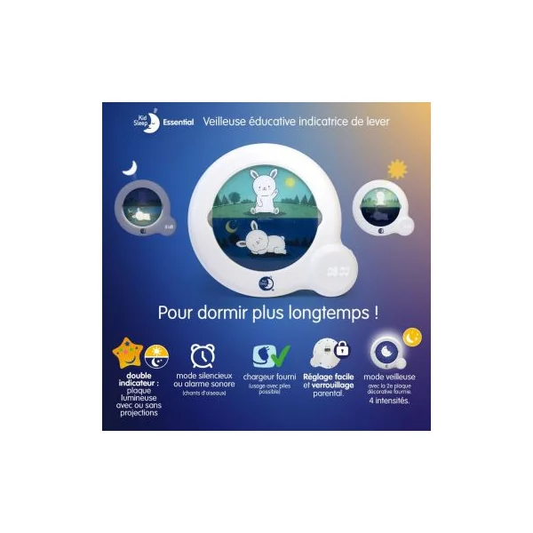 Veilleuse réveil éducatif kid sleep 3 en 1