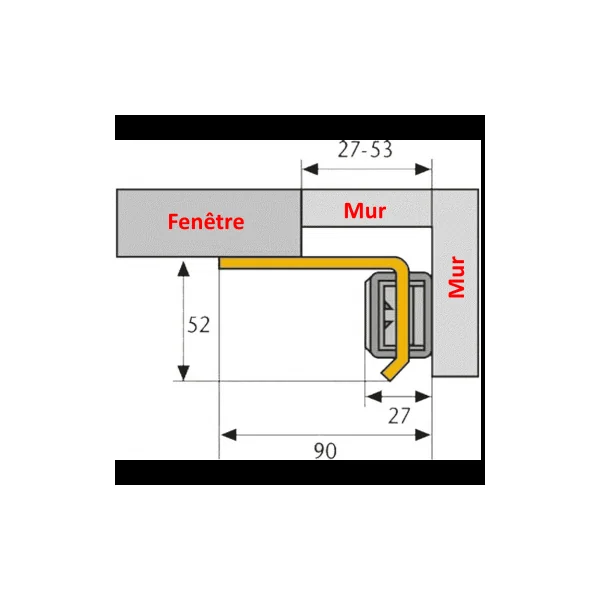 Verrou de fenêtre SW20 Spécial fixation d'angle