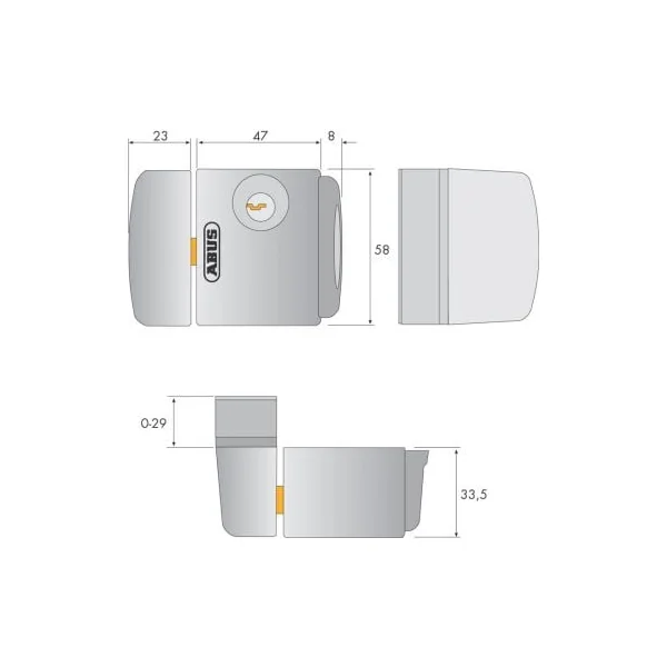 Verrou de fenêtre à clé ABUS FTS 3003