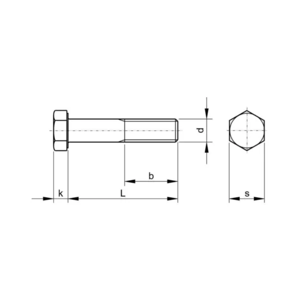 Vis à tête hexagonale M12x270 mm - Classe 8.8